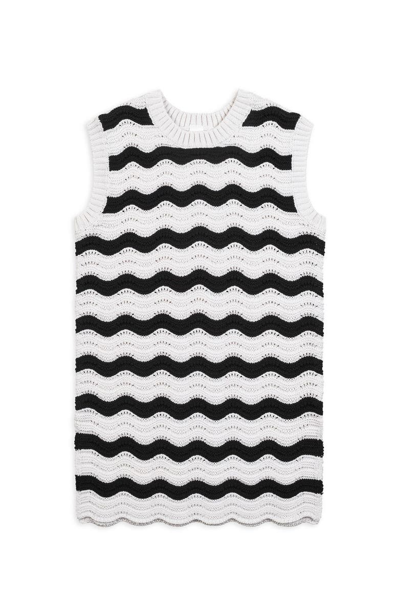 Limeapple Crochet Knit Swim Coverup, Alternate, color, Black And White