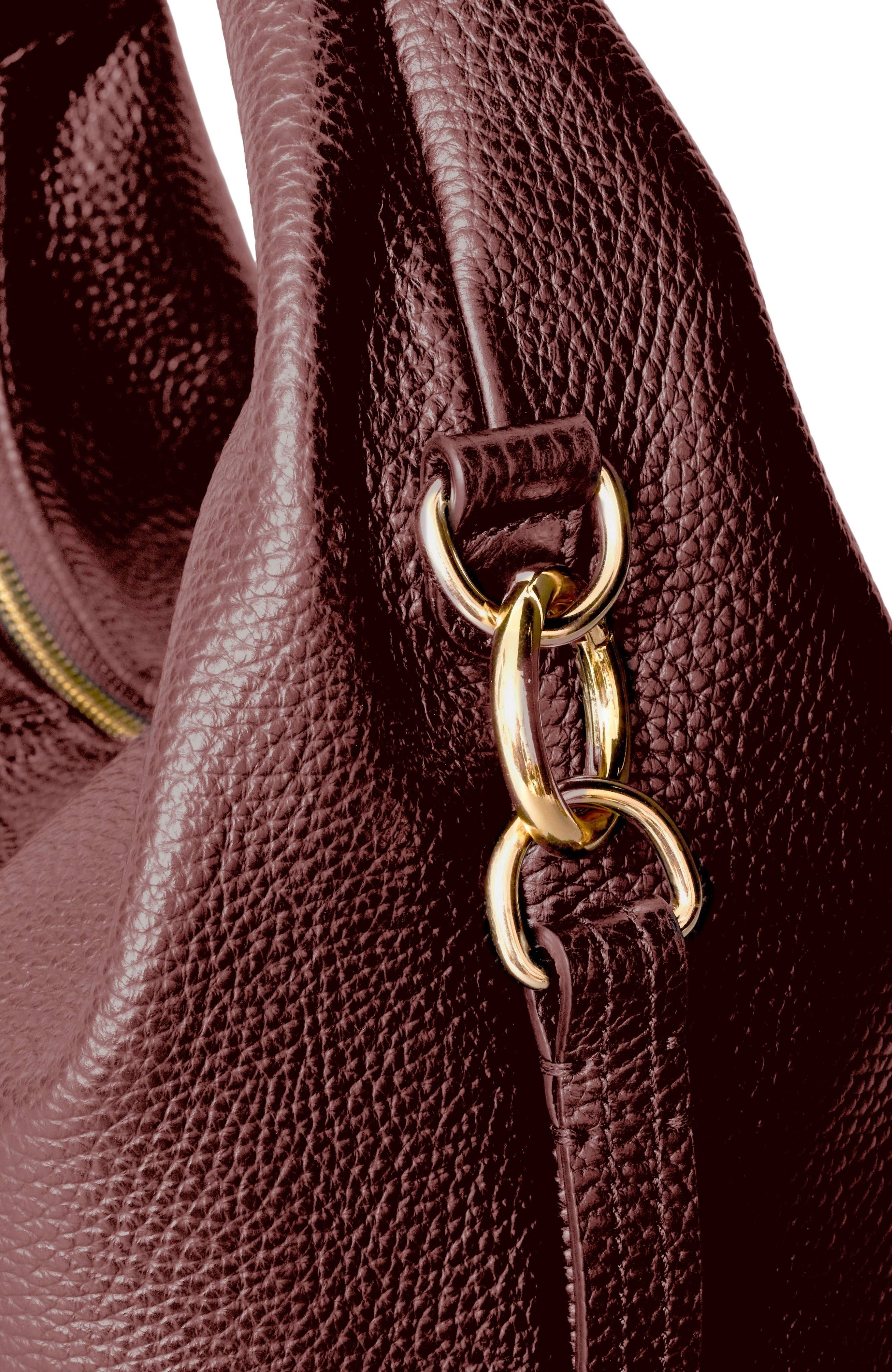 Leather Mini Everday Shoulder Bag, Alternate, color, Burgundy