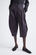 Lemaire High Waist Volume Cotton Sateen Crop Pants