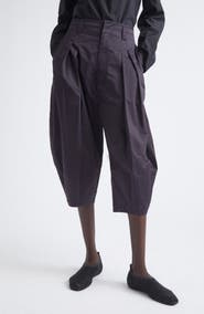 Lemaire High Waist Volume Cotton Sateen Crop Pants