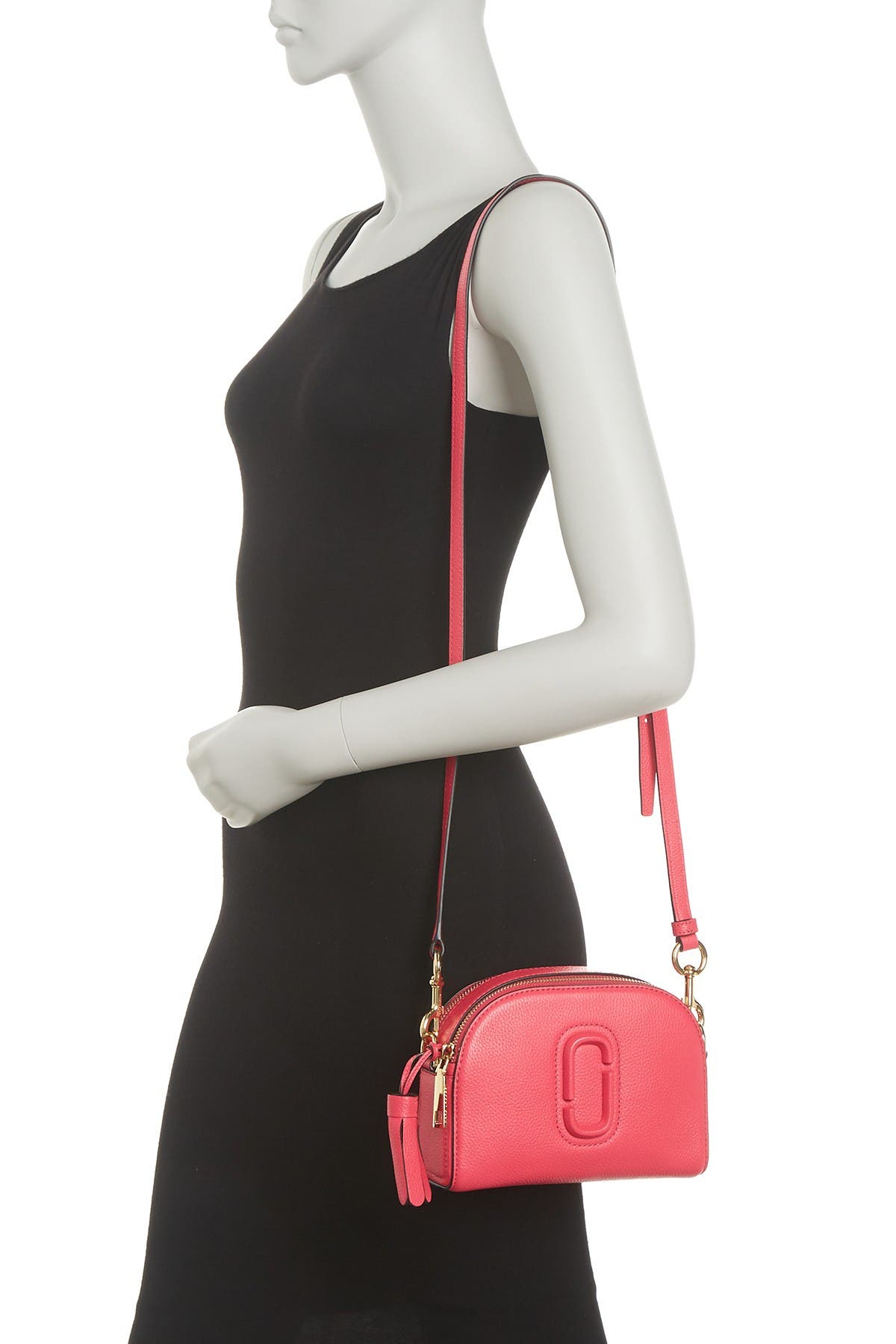 Small Shutter Leather Camera Bag, Alternate, color, PEONY