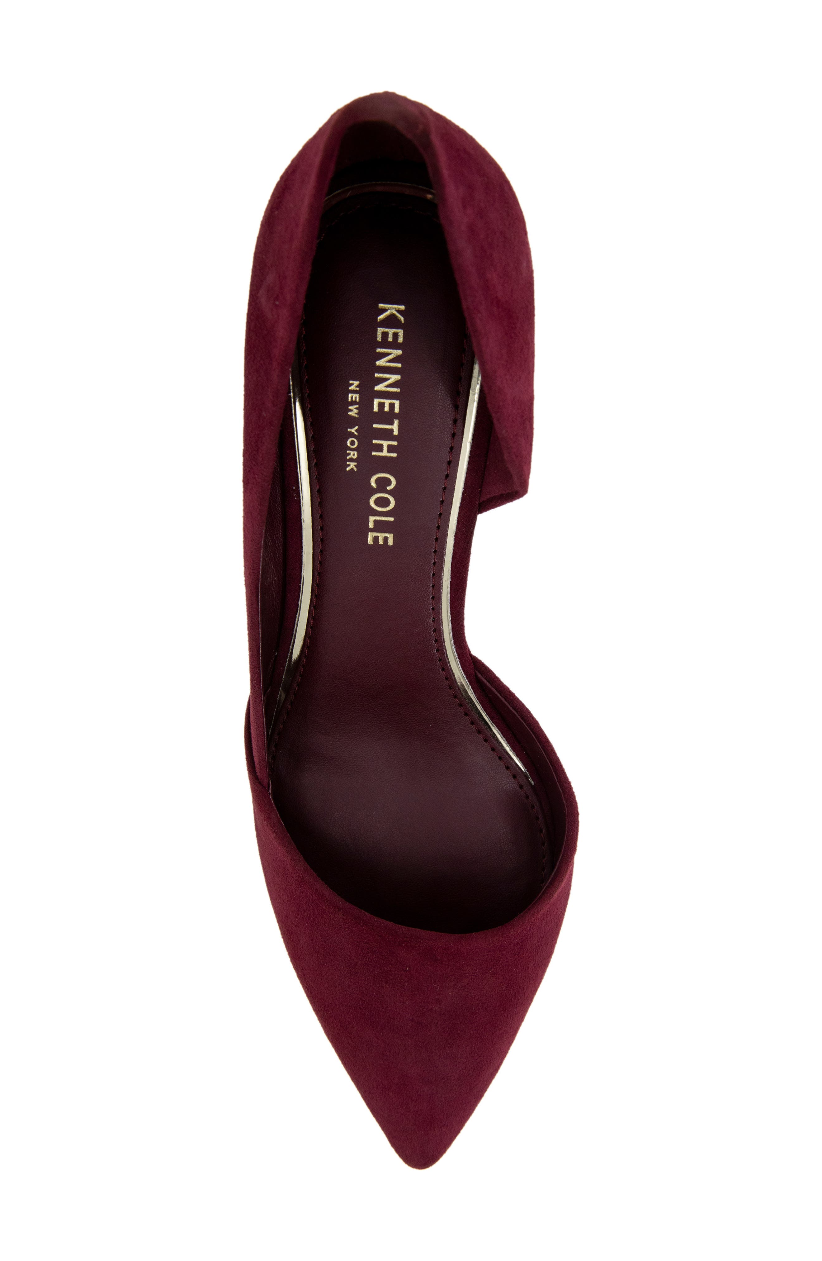 Kenneth Cole New York 'Ellis' Half d'Orsay Wedge Pump, Alternate, color, Wine Suede