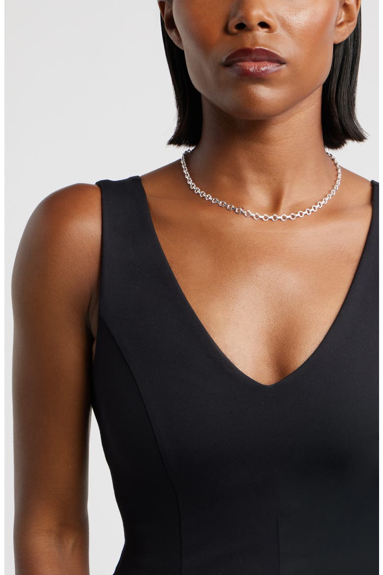 Dainty Rolo Link Chain Necklace, Alternate, color, STERLING SILVER PLATED