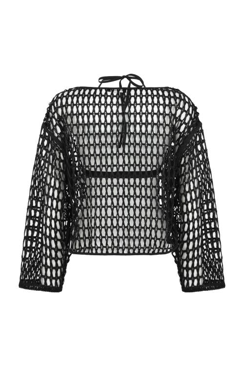 NOCTURNE NOCTURNE BOAT NECK MESH TOP