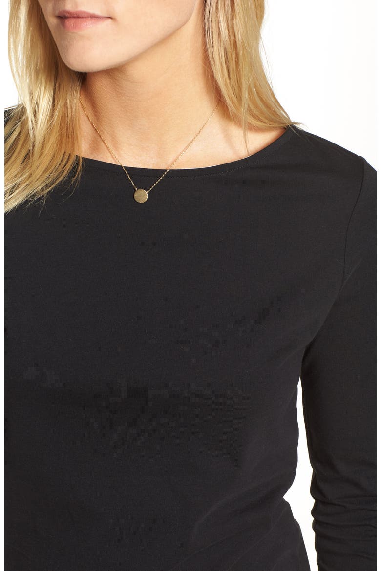 Bateau Neck Tee, Alternate, color, BLACK
