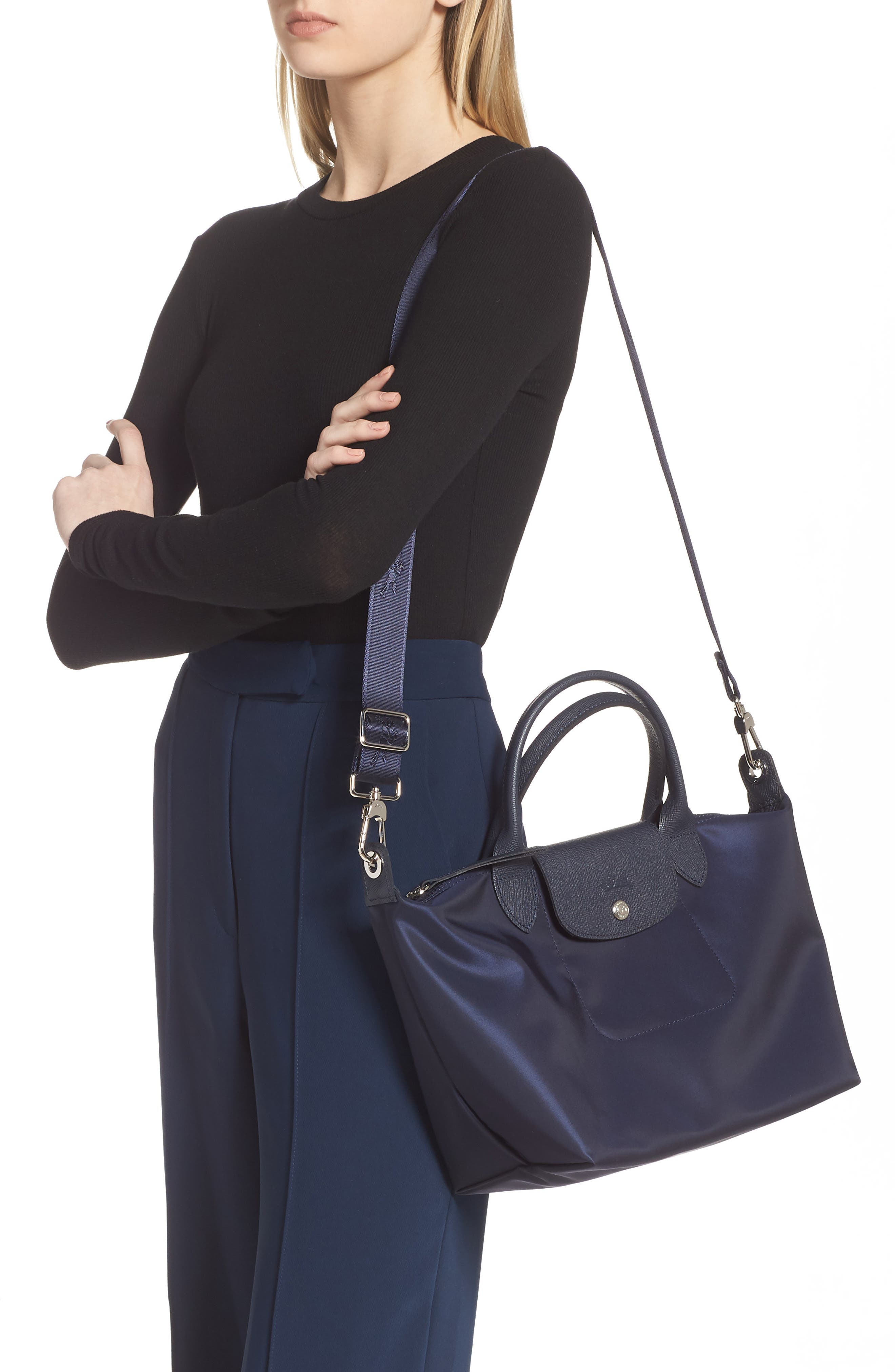 Small Le Pliage Néo Nylon Tote, Alternate, color, NAVY