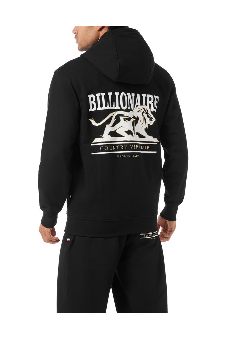 Hoodie Sweatjacket Lion Men, Alternate, color, black