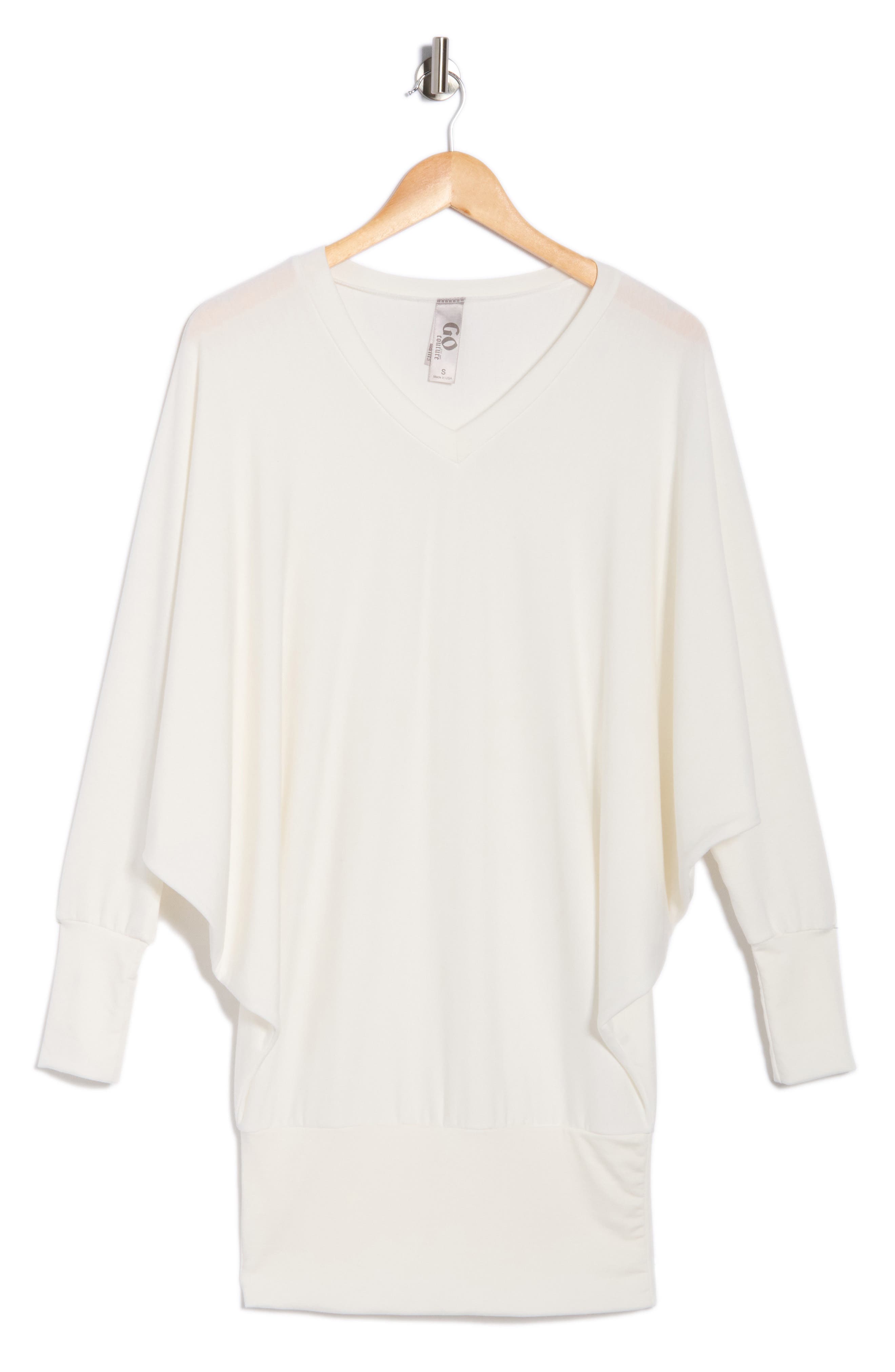 GO COUTURE V-Neck Dolman Tunic Sweater