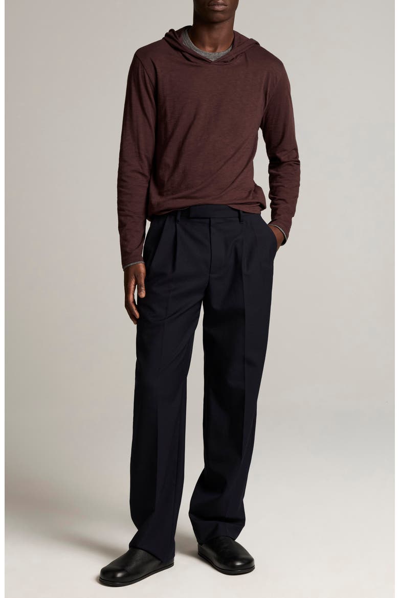 Double Layer Pima Cotton Hoodie, Alternate, color, CHOCOLATE PLUM/ MED HEATHER