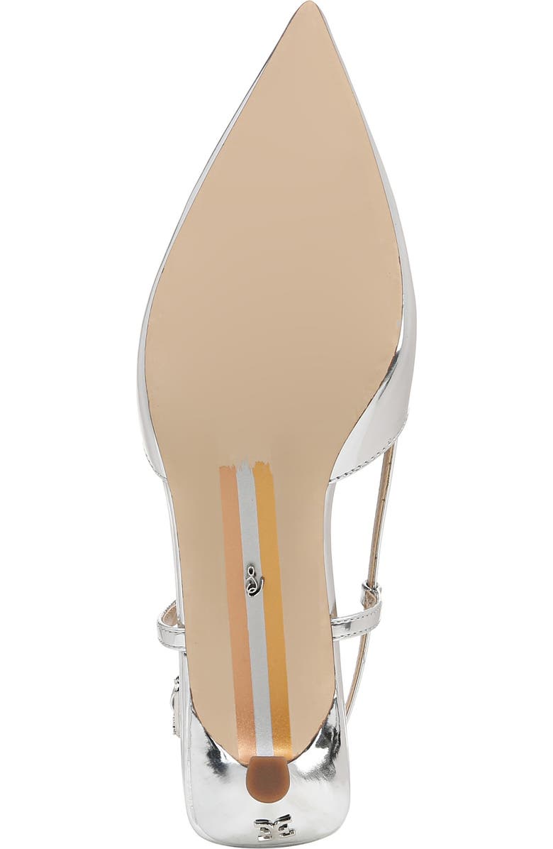 Sam Edelman Toni Slingback Pointed Toe Kitten Heel Pump, Alternate, color, Soft Silver