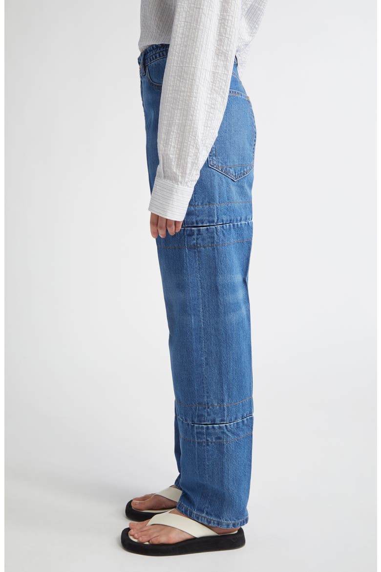 Hook & Eye Convertible Paper Denim Straight Leg Jeans, Alternate, color, INDIGO WASH