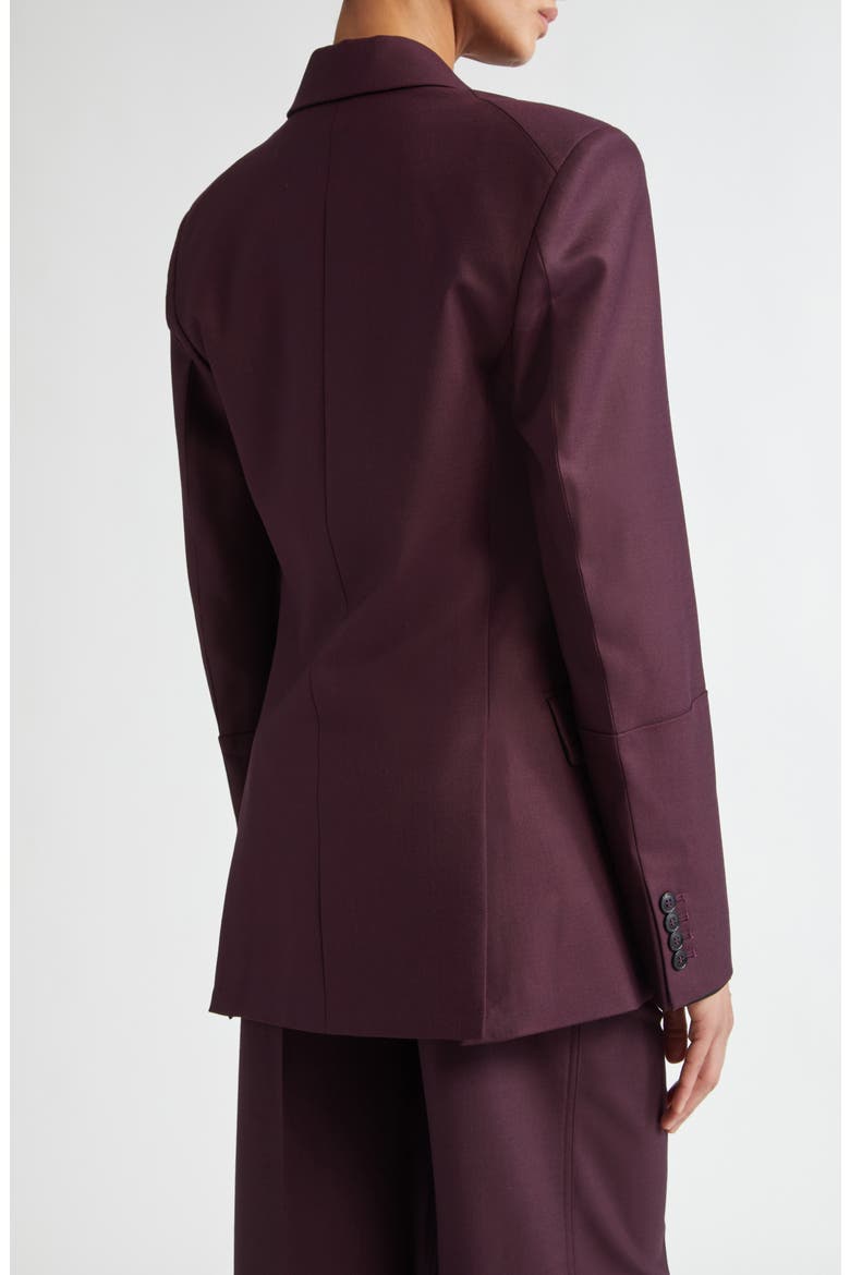 Sleeve Detail Gabardine Blazer, Alternate, color, DEEP MAHOGANY