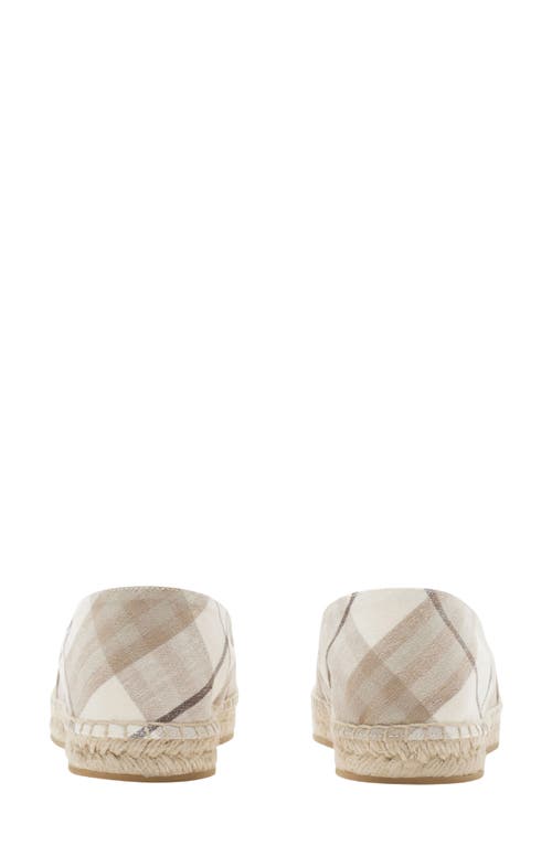 Burberry Mews Check Espadrille Flat In Cotton Ip Check