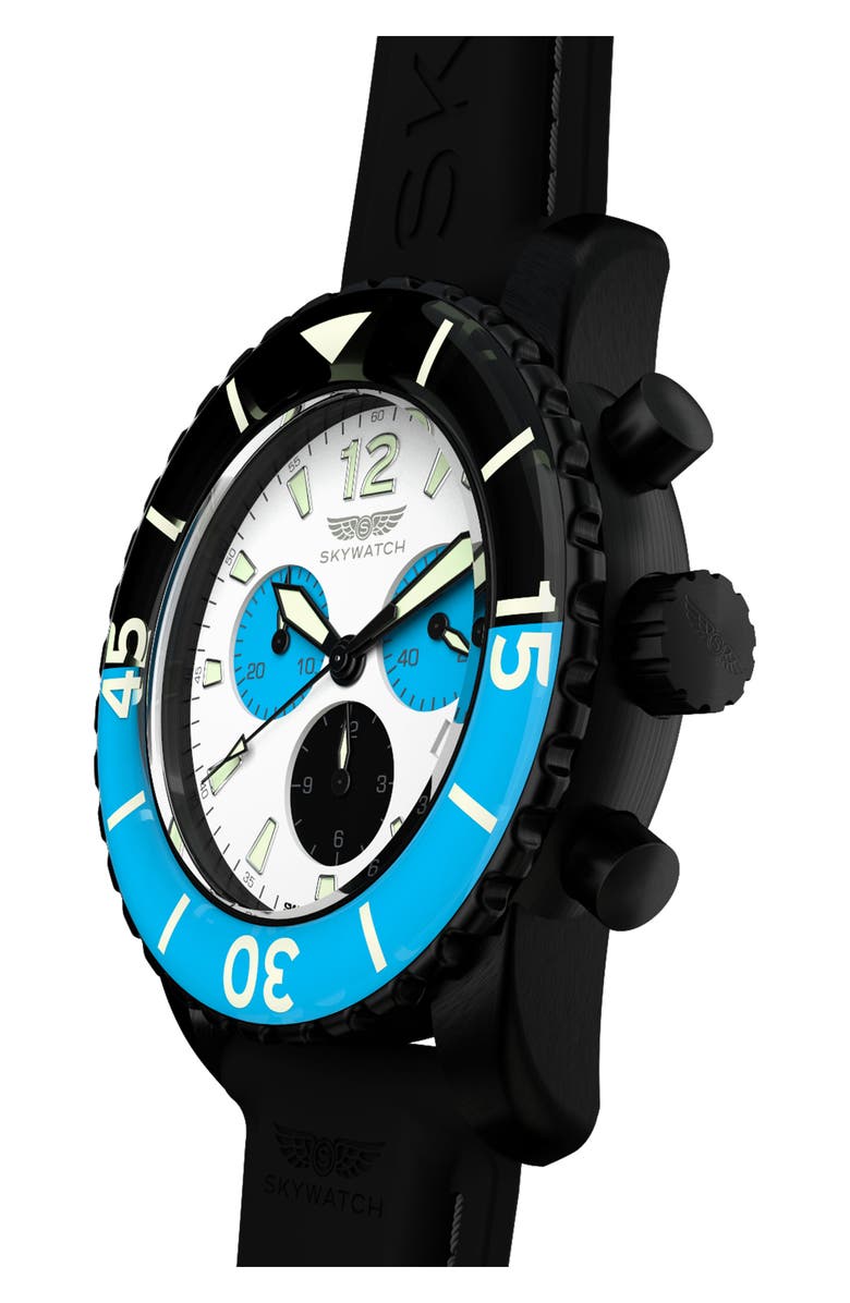 SKYWATCH Classic Chronograph Silicone Strap Watch, 44mm, Alternate, color, 