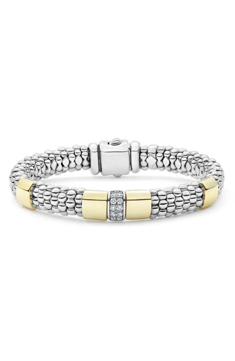 Caviar Lux Diamond Rope Station Bracelet