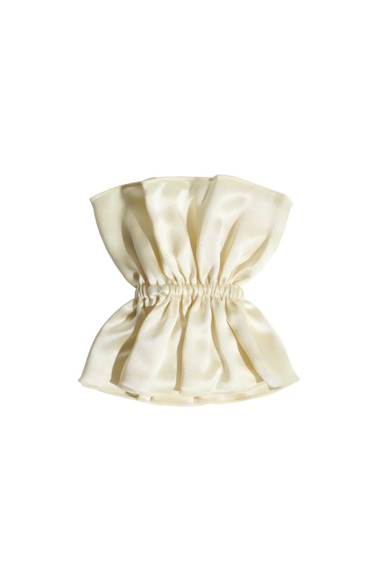 Lost Pattern "Maxi Flower" Double-Layer Oversized Silk Scrunchie, Alternate, color, Cream