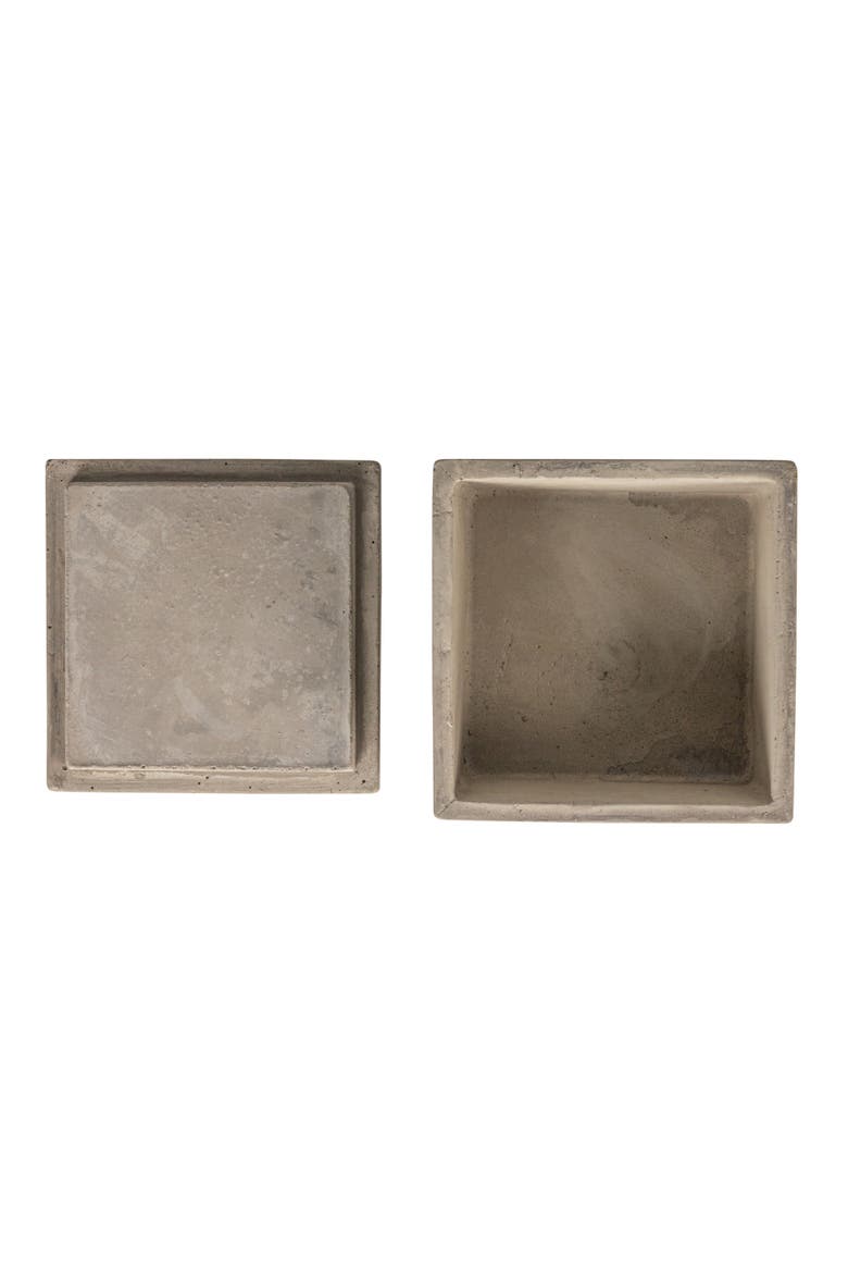 Contemporary Cement Boxes with Lids, Grey, Set of 2, Alternate, color, Grey