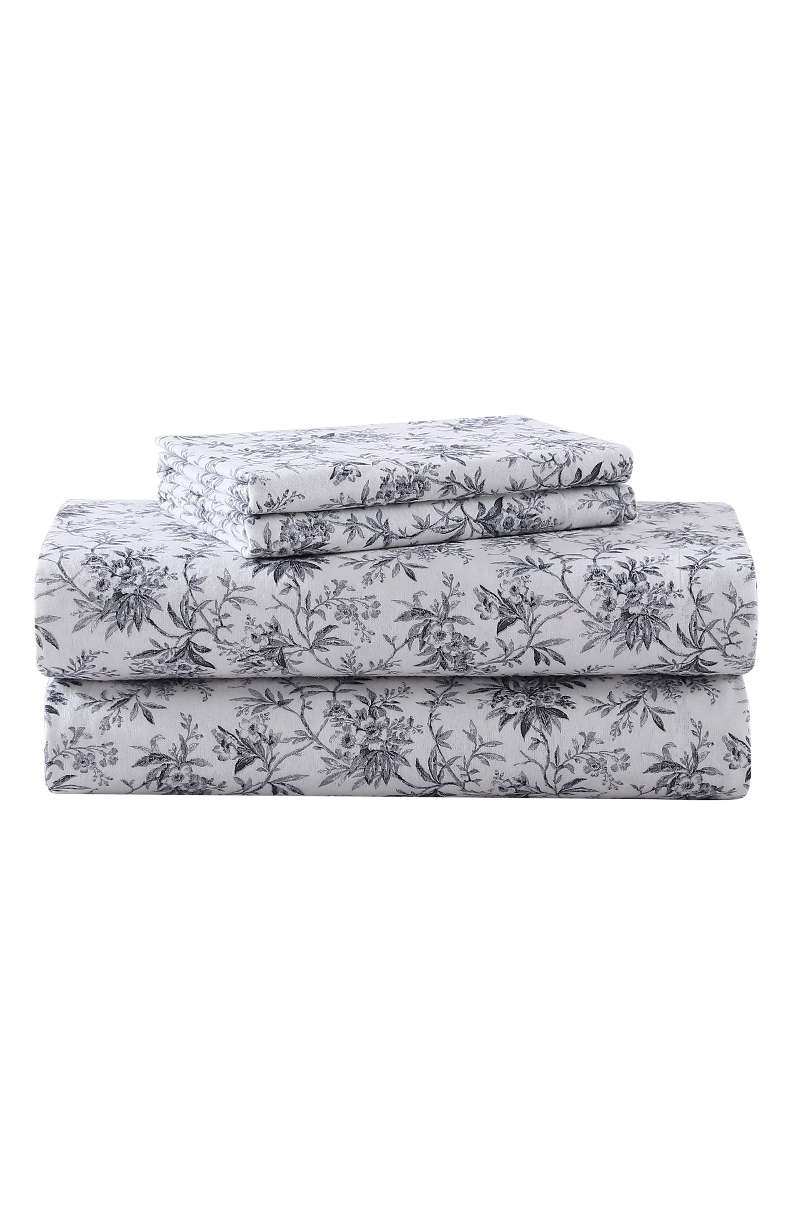 Laura Ashley Faye Toile Cotton Flannel Sheet Set