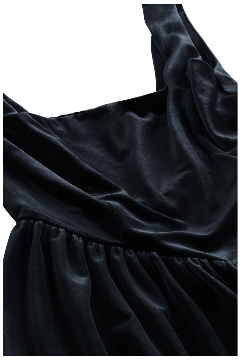 Sleeveless Velvet Minidress, Alternate, color, BLACK