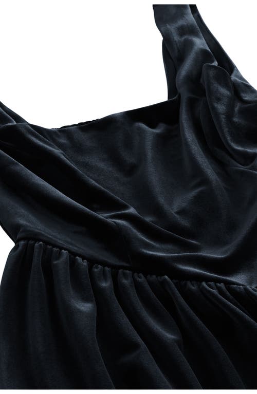 Next Sleeveless Velvet Minidress In Black