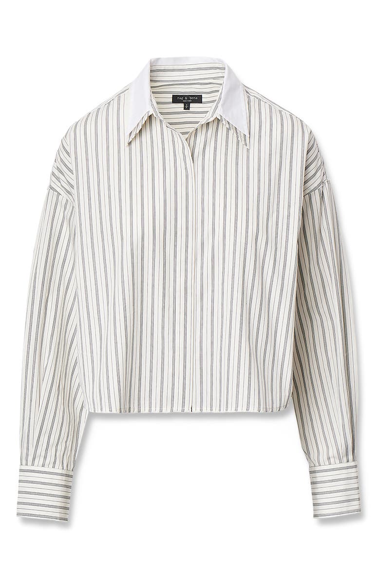rag & bone Marin Stripe Cotton Button-Up Shirt, Alternate, color, Crmst