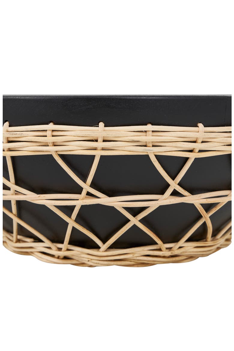 Decorative Wood Bowl, Alternate, color, BLACK