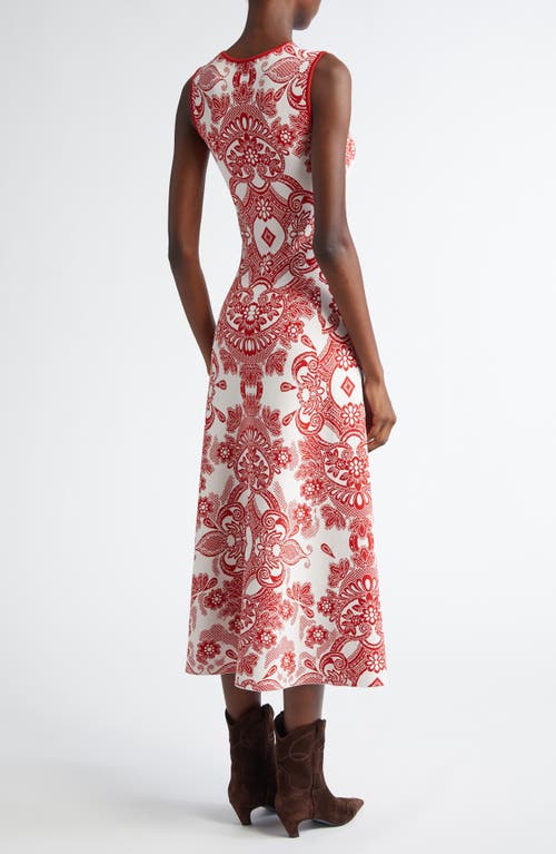 Etro , Sleeveless Dress With Lace Motif, Woman, Burgundy, Size 46 In Burgundy