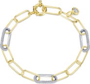 Lafonn Simulated Diamond Paper Clip Chain Bracelet