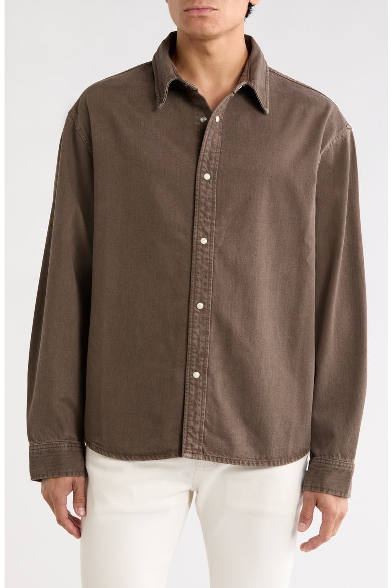 Cotton Overshirt, Main, color, BROWNSTONE