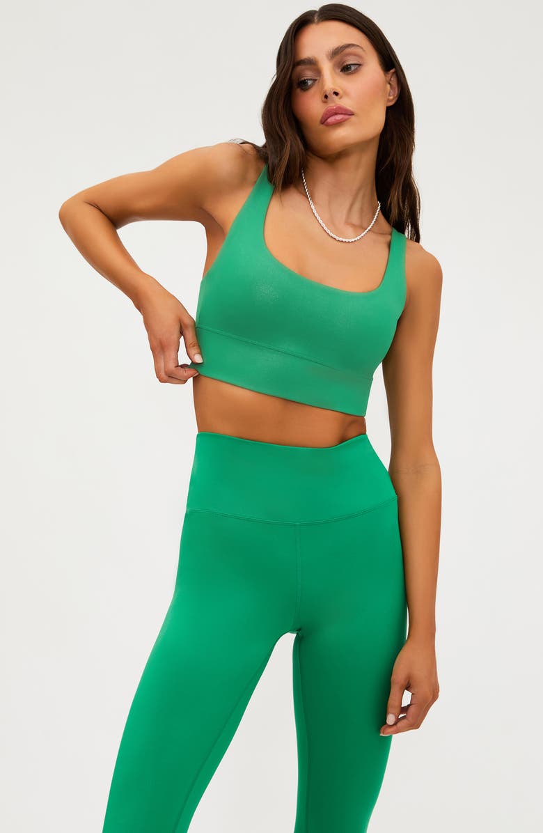 Beach Riot Leah Crop Sports Bra, Alternate, color, Frosted Fir Shine