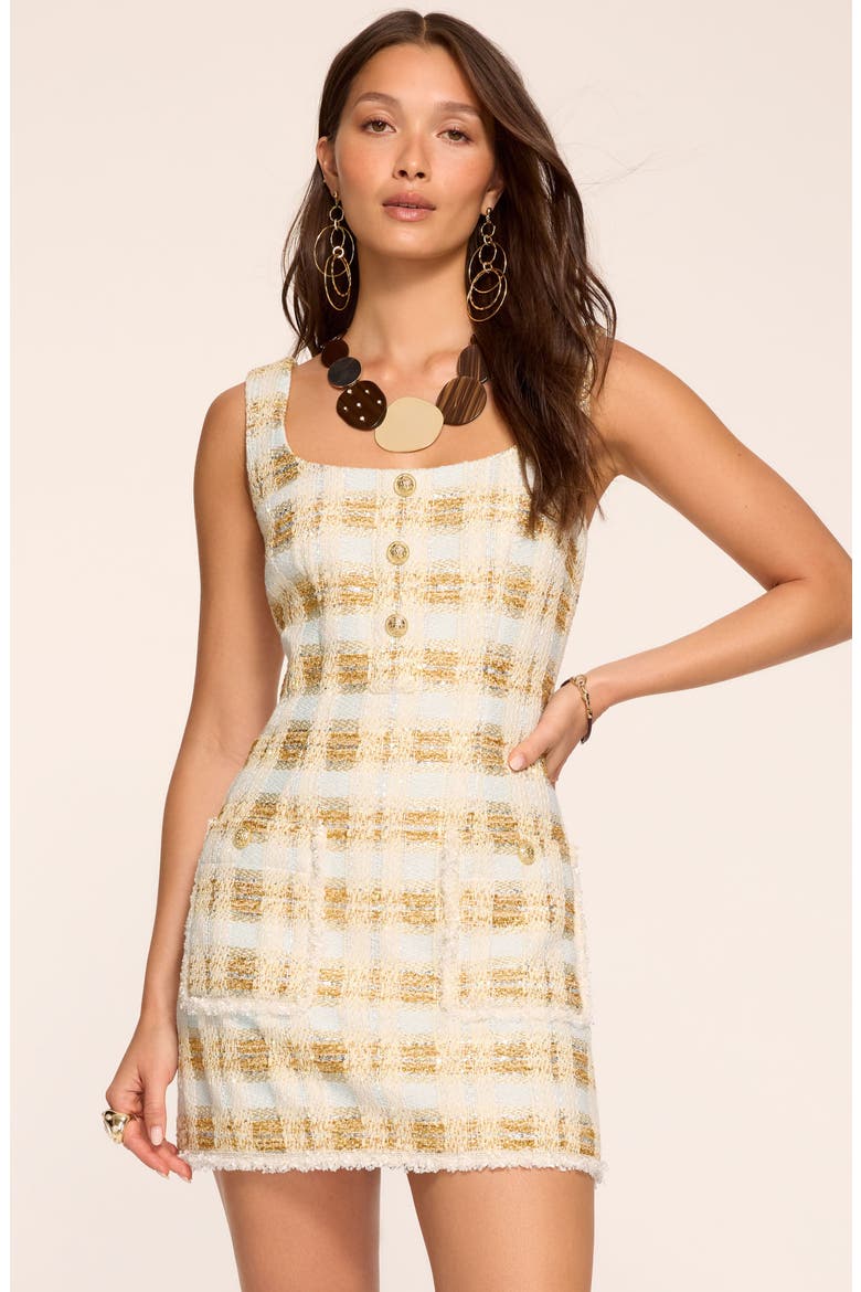 Michaela Tweed Minidress, Alternate, color, IVORY TWEED