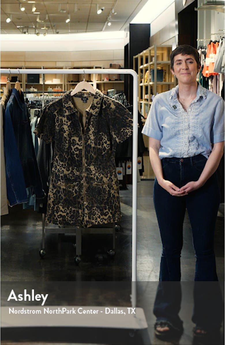 Leopard Print Denim Romper, sales video thumbnail