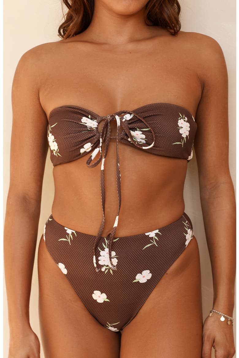 Amalfi String Tie Bandeau Bikini Top, Alternate, color, Enchanted