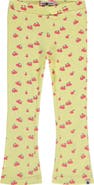 Stains and Stories by Babyface Allover Cherry Print Ribbed Flared Leggings