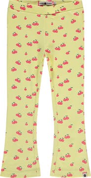 Stains and Stories by Babyface Allover Cherry Print Ribbed Flared Leggings