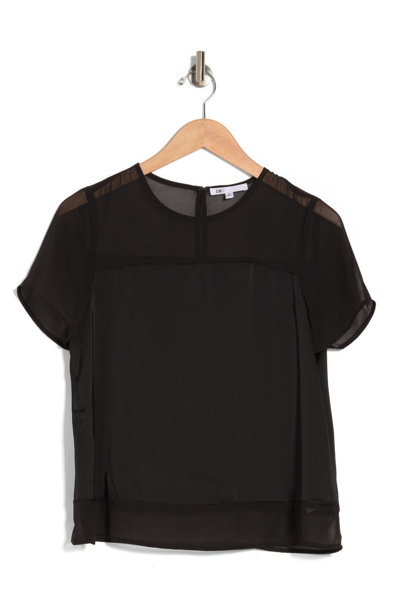DR2 by Daniel Rainn Satin Chiffon Tee, Alternate, color,