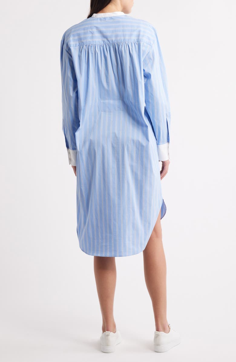 BOSS Dabime Long Sleeve Shirtdress, Alternate, color, Chambray Blue Stripe