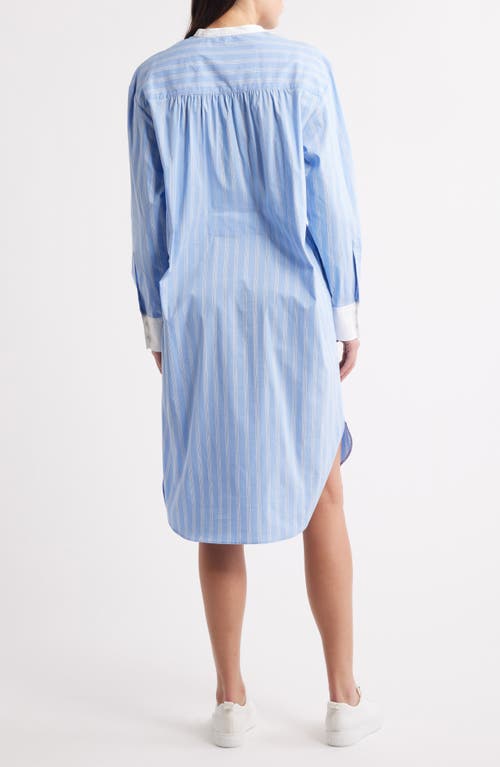 Hugo Boss Boss Dabime Long Sleeve Shirtdress In Blue