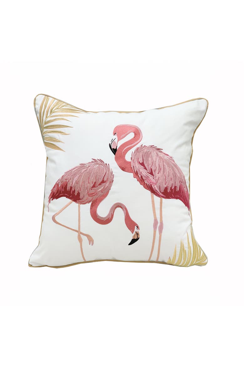 Flamingo Fancy Indoor/Outdoor Accent Throw Pillow Decor, Main, color, Pink