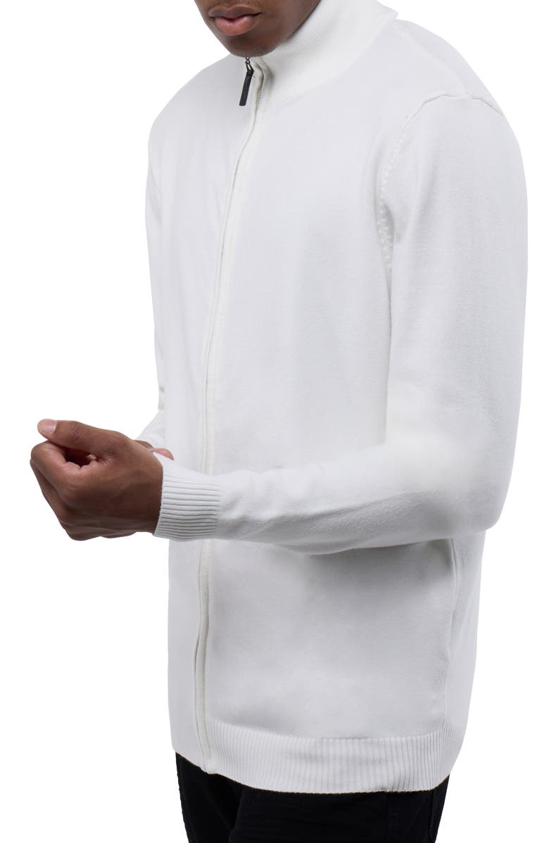 XRAY Mock Neck Full Zip Sweater, Alternate, color, Off White