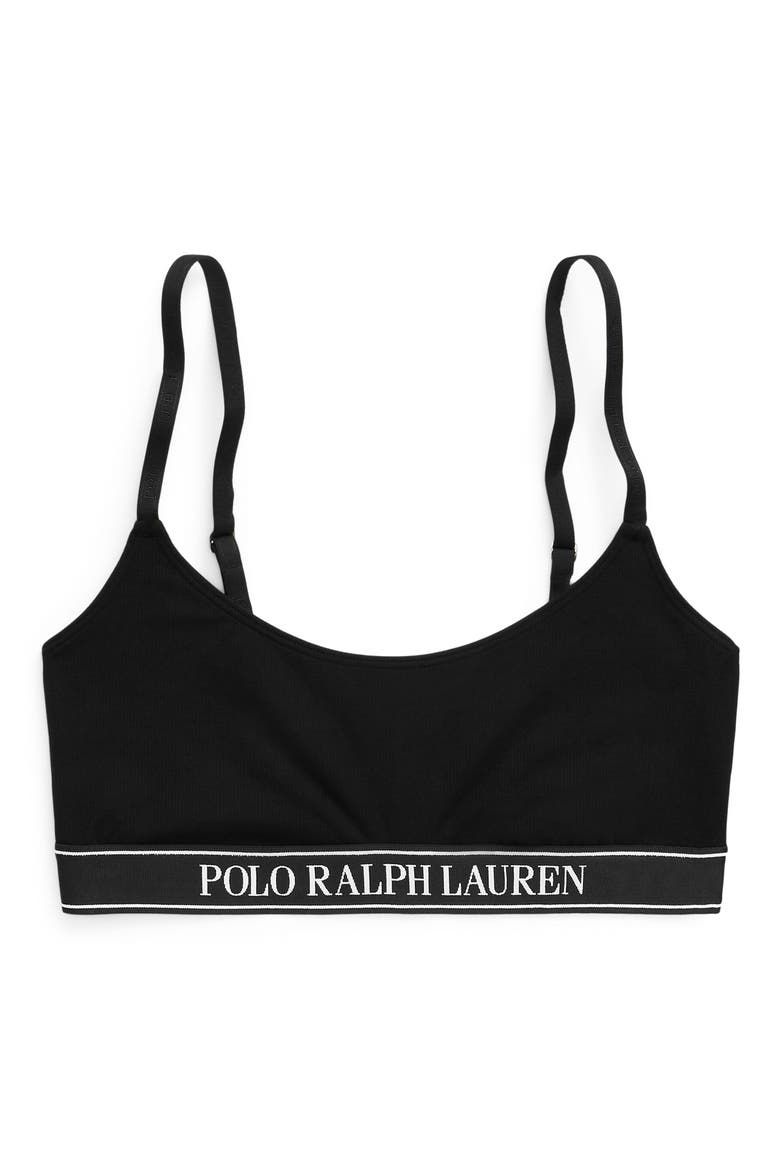 Logo Band Scoop Neck Bralette, Alternate, color, ONYX