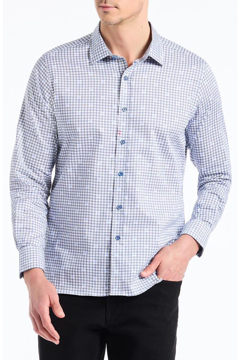 Keith Long Sleeve Button-Up Shirt, Main, color, BLUE MULTI