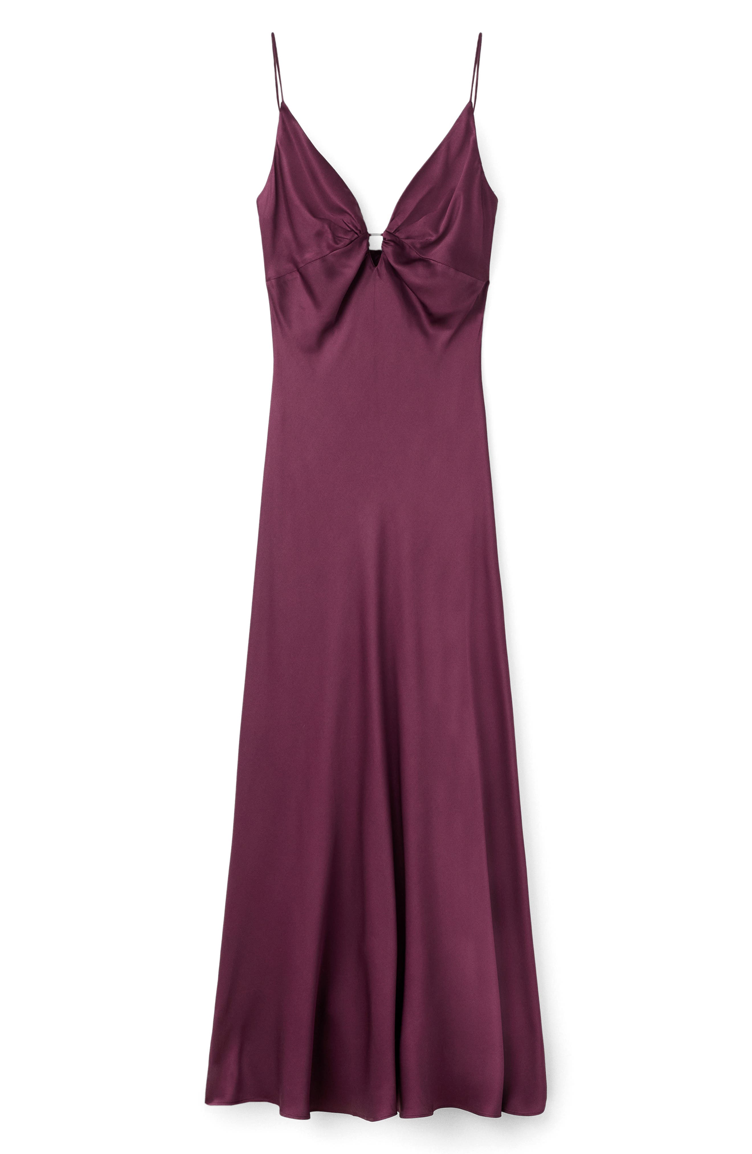 MANGO Sleeveless Satin Maxi Dress