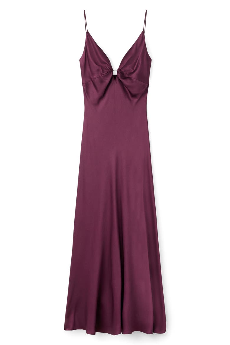 Sleeveless Satin Maxi Dress, Main, color, WINE