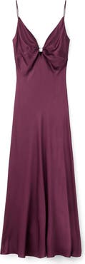 MANGO Sleeveless Satin Maxi Dress