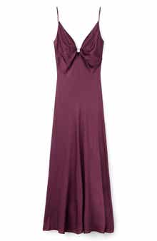 MANGO Sleeveless Satin Maxi Dress