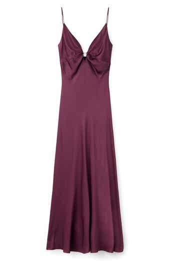 MANGO Sleeveless Satin Maxi Dress