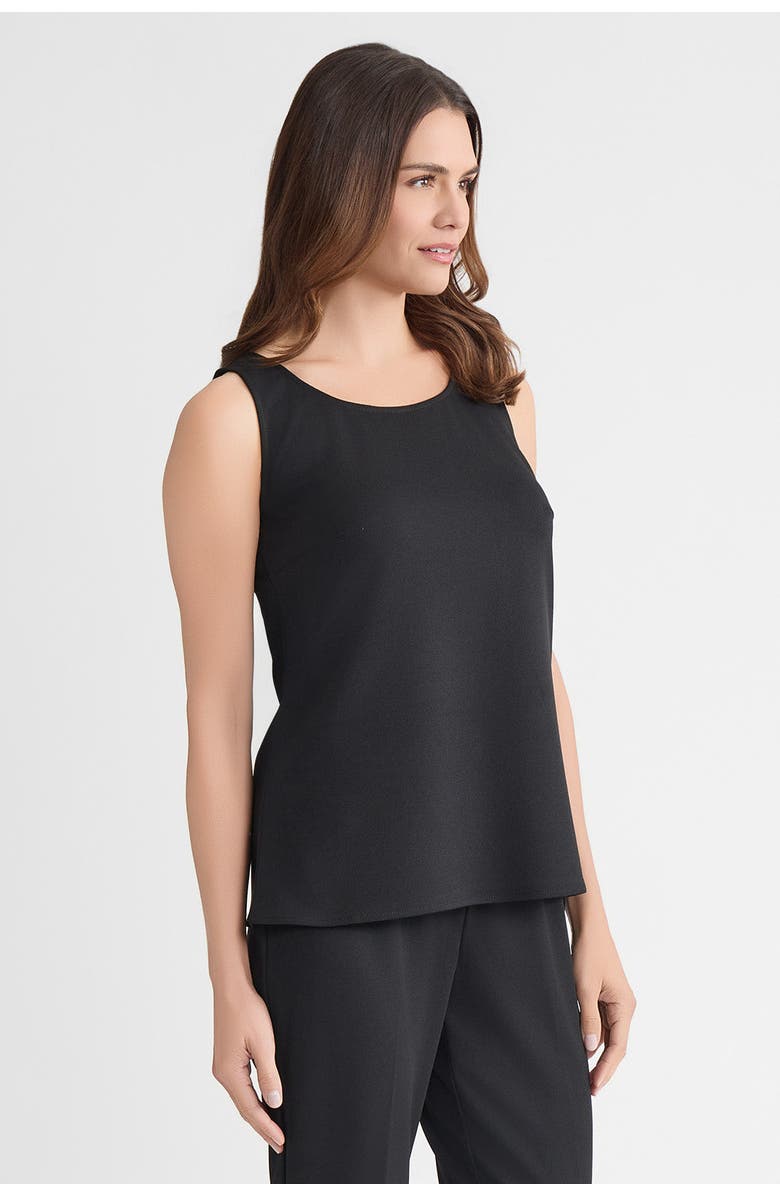 Ming Wang Stretch Deco Crepe Scoop Neck Tank, Alternate, color, Black