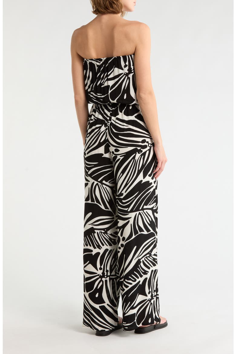 Strapless Cover-Up Jumpsuit, Alternate, color, BLACK KAUAI