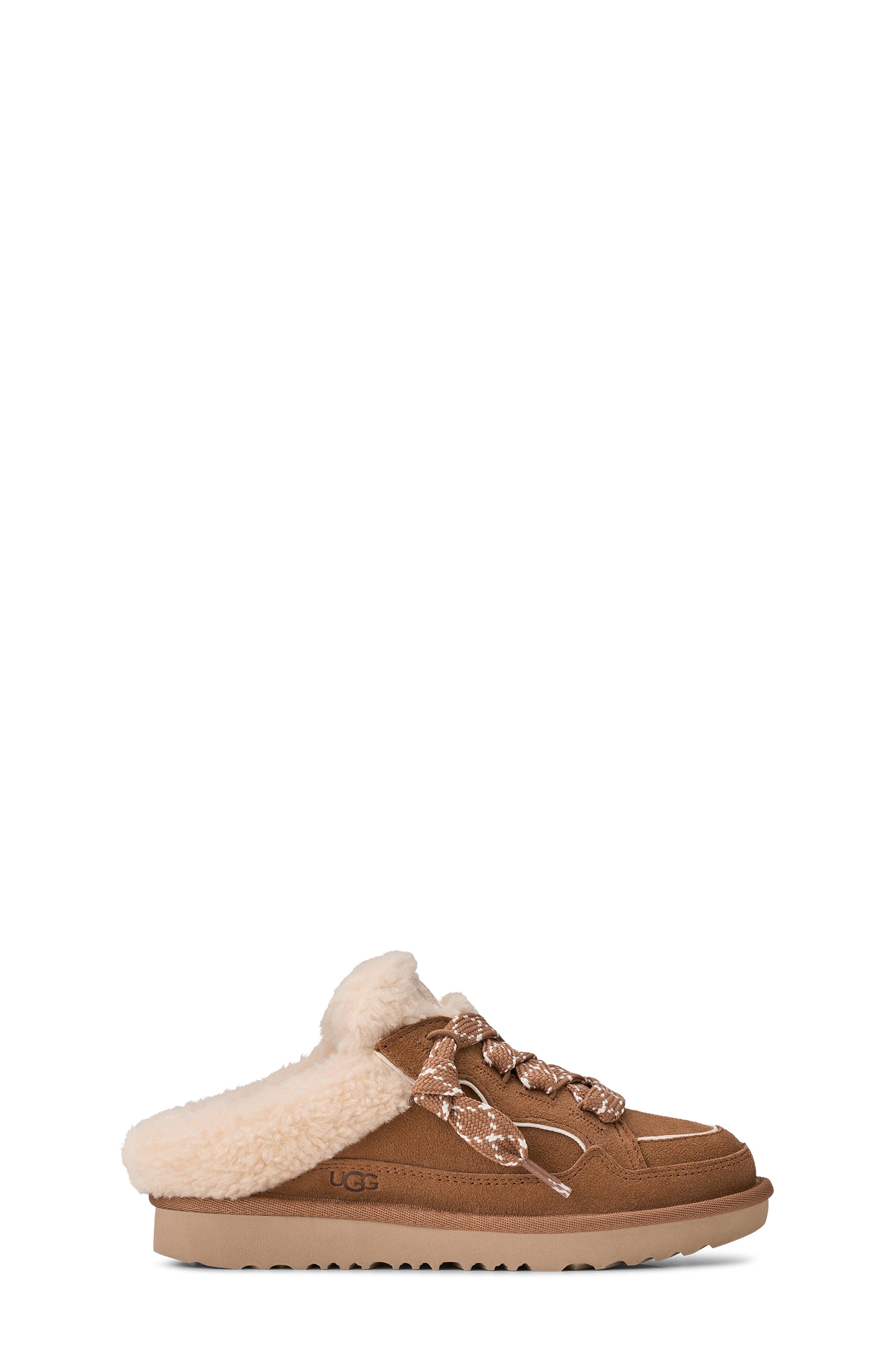 Kids' Lowmel UGGpure™ Lined Lace-Up Mule, Alternate, color, CHESTNUT